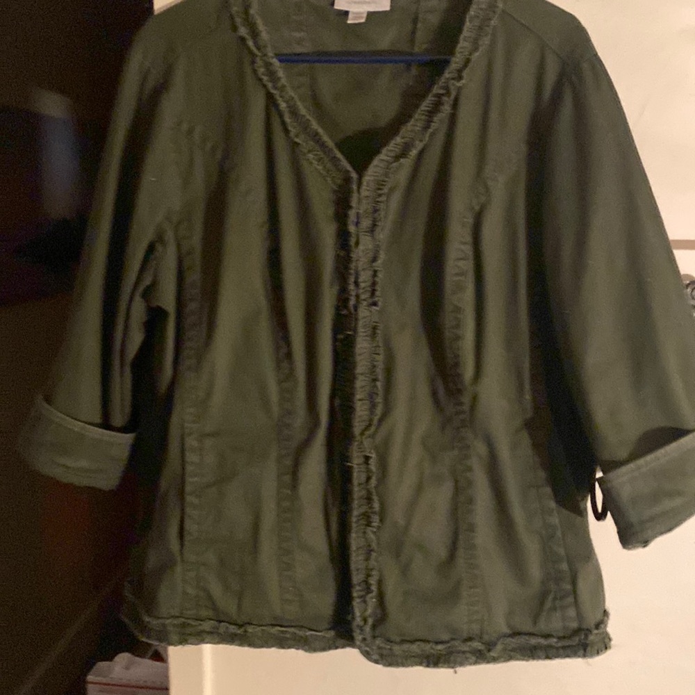 Army green waist length jacket